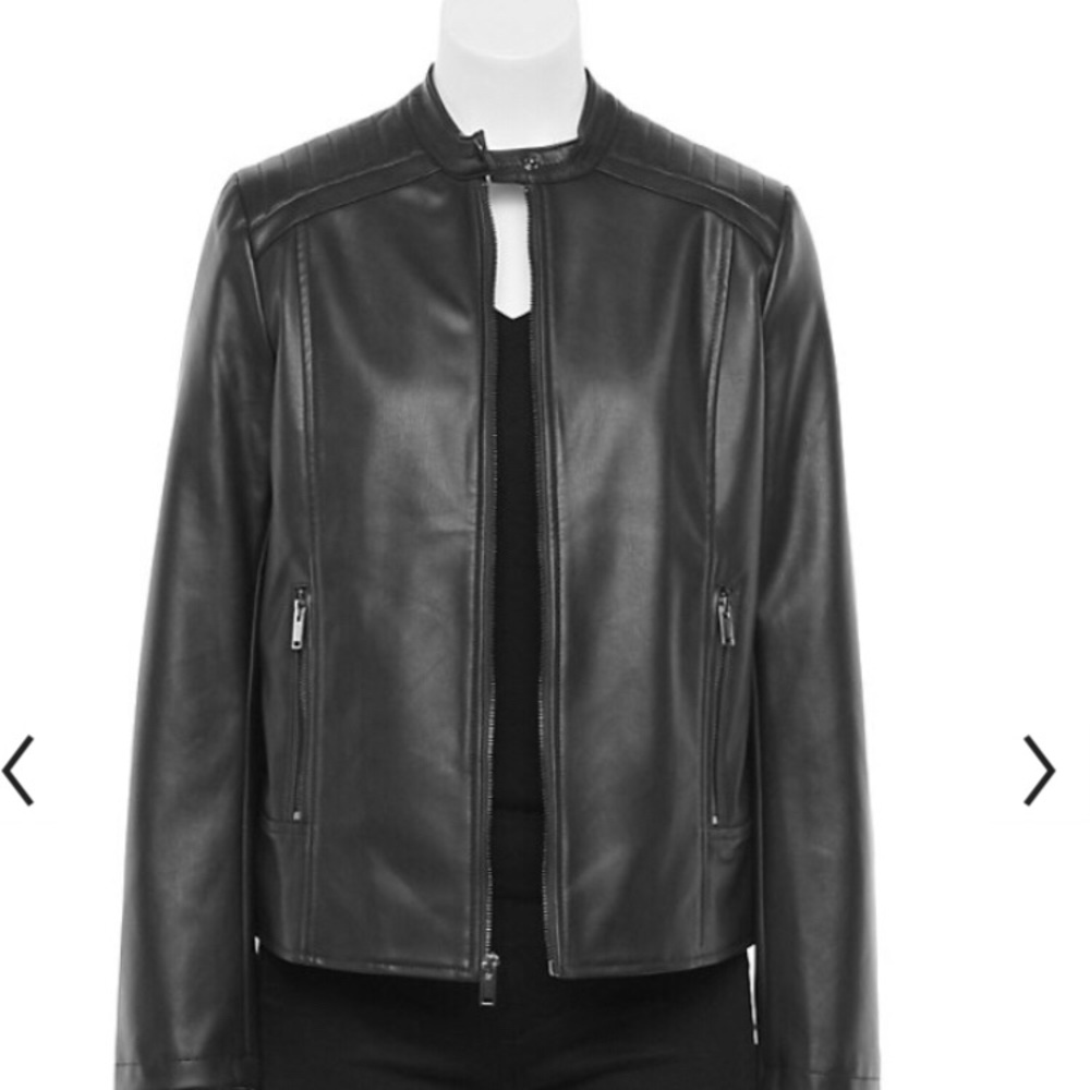 Roz & Ali Faux Leather Jacket
